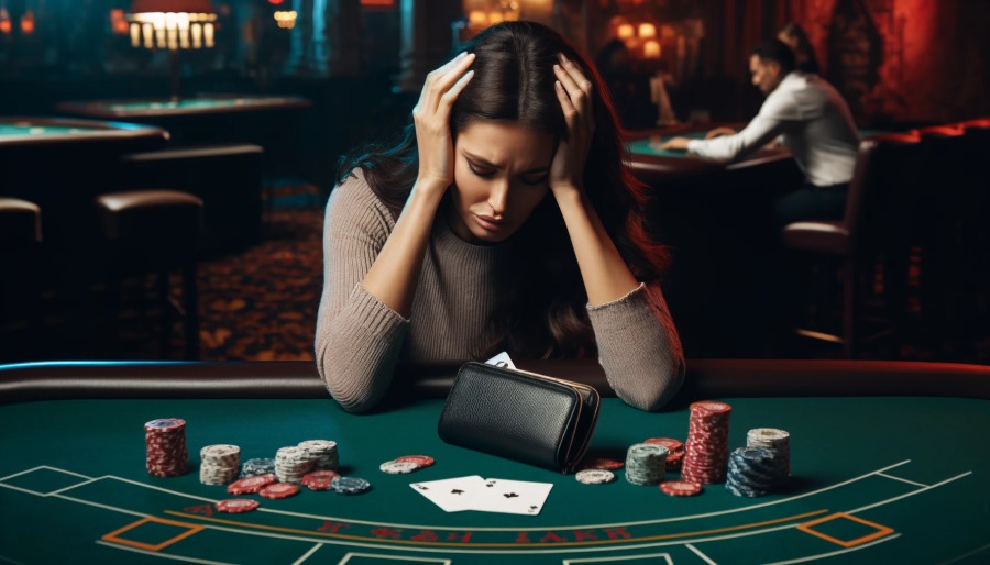 Visuel femme addiction au jeux de blackjack