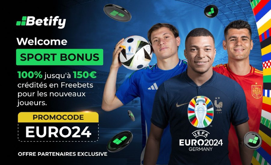 Bonus sport Betify pour l'Euro 2024, bonus exclusif partenaire