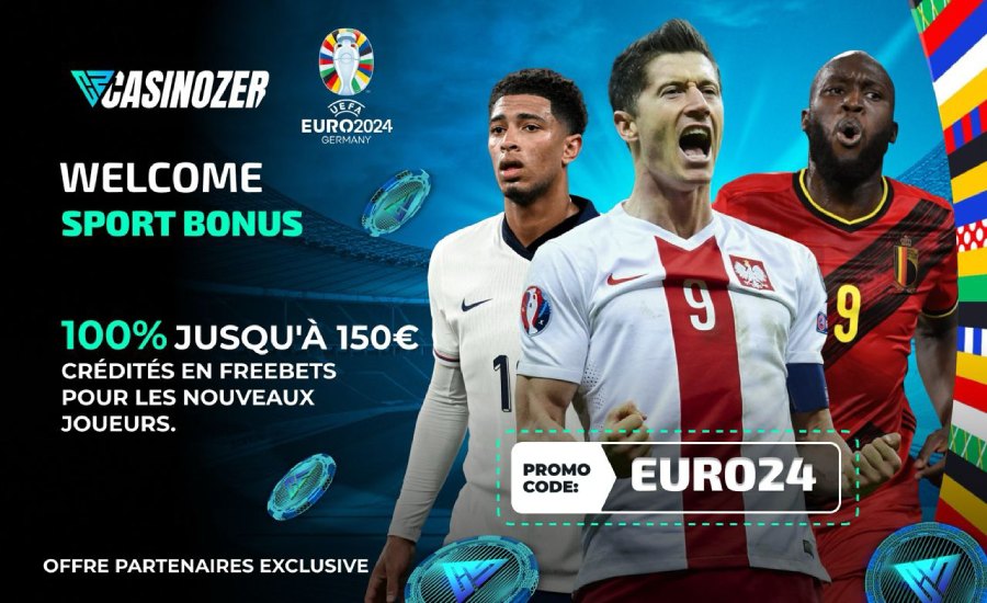 Bonus sport Casinozer pour l'Euro 2024, bonus exclusif partenaire