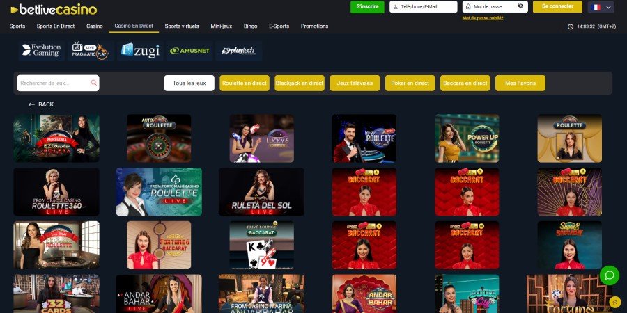 Casino en direct Betlive Casino