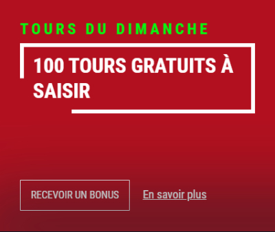 Visuel Bonus Tours du dimanche Casinado Casino