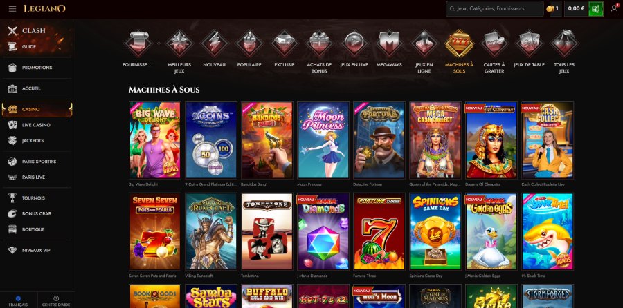 Legiano Casino machines à sous disponible