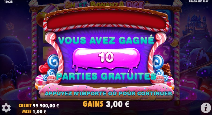 Sweet Bonanza Dice free spins